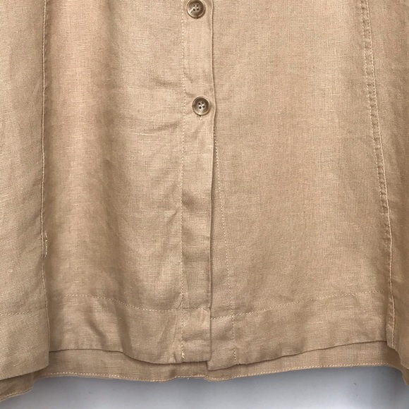 SOLD Seed Heritage Beige French Linen Flowing Skirt 6 - Picture 5 of 13